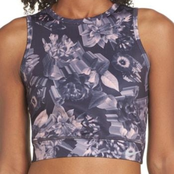nike crop running top